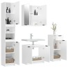 Meubles de salle de bain 4 pcs Blanc brillant Bois d'ingénierie 