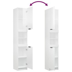 Meubles de salle de bain 4 pcs Blanc brillant Bois d'ingénierie 