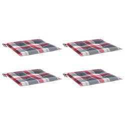 Coussins de chaise de jardin lot de 4 carreaux rouges 40x40x3cm 