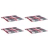 Coussins de chaise de jardin lot de 4 carreaux rouges 40x40x3cm 