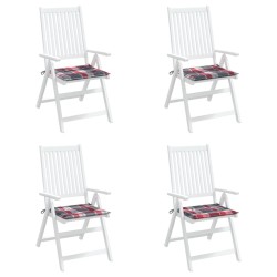 Coussins de chaise de jardin lot de 4 carreaux rouges 40x40x3cm 