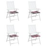 Coussins de chaise de jardin lot de 4 carreaux rouges 40x40x3cm 