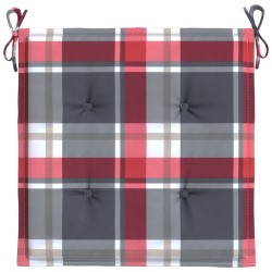 Coussins de chaise de jardin lot de 4 carreaux rouges 40x40x3cm 