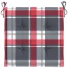 Coussins de chaise de jardin lot de 4 carreaux rouges 40x40x3cm 