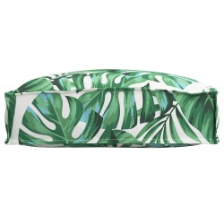 Coussin Pallet Siège Motif Feuille 50x50x12 cm Tissu Oxford 