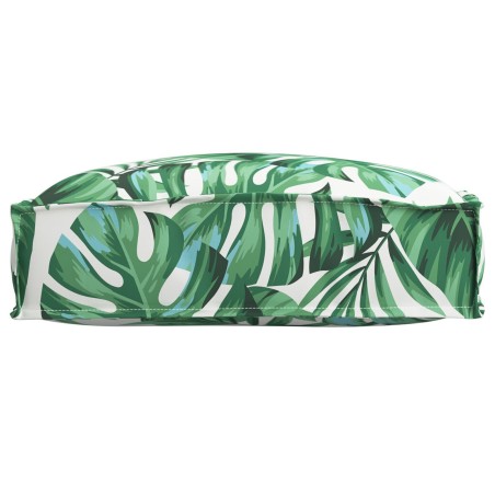 Coussin Pallet Siège Motif Feuille 50x50x12 cm Tissu Oxford 