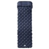 Matelas de camping gonflable avec oreiller 1 personne gris 