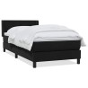 Sommier à lattes de lit avec matelas noir 90x220 cm velours 