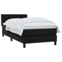 Sommier à lattes de lit avec matelas noir 90x220 cm velours 