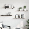 Étagères murales 4 pcs chêne fumé 80x20x1,5cm bois d'ingénierie 