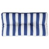 Coussin de palette rayures bleues et blanches 80x40x12 cm tissu 