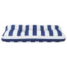 Coussin de palette rayures bleues et blanches 80x40x12 cm tissu 