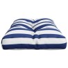 Coussin de palette rayures bleues et blanches 80x40x12 cm tissu 