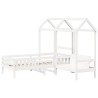 Ensemble de lit et de banc avec toit sans matelas 90x190 cm 