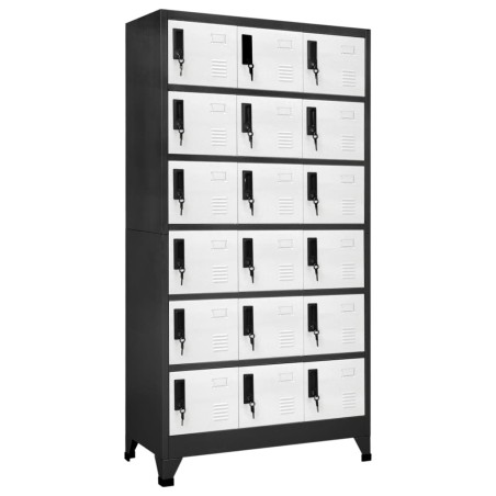 Armoire à casiers Anthracite et blanc 90x40x180 cm Acier 