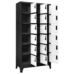 Armoire à casiers Anthracite et blanc 90x40x180 cm Acier 