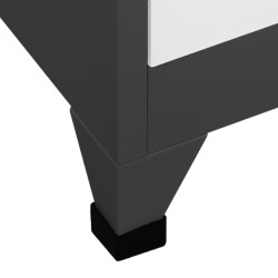 Armoire à casiers Anthracite et blanc 90x40x180 cm Acier 