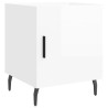 Table de chevet blanc brillant 40x40x50 cm bois d’ingénierie 
