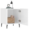 Table de chevet blanc brillant 40x40x50 cm bois d’ingénierie 