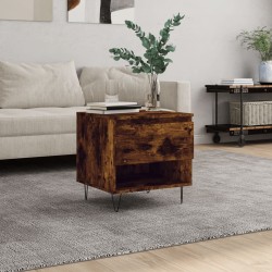 Table basse chêne fumé 50x46x50 cm bois d'ingénierie 