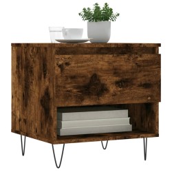 Table basse chêne fumé 50x46x50 cm bois d'ingénierie 