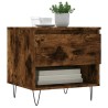 Table basse chêne fumé 50x46x50 cm bois d'ingénierie 
