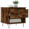 Table basse chêne fumé 50x46x50 cm bois d'ingénierie 