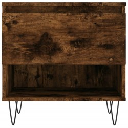 Table basse chêne fumé 50x46x50 cm bois d'ingénierie 