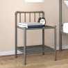 Table de chevet Gris et noir 45x34,5x62,5 cm Métal et verre 
