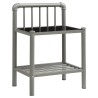 Table de chevet Gris et noir 45x34,5x62,5 cm Métal et verre 