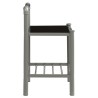 Table de chevet Gris et noir 45x34,5x62,5 cm Métal et verre 