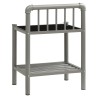 Table de chevet Gris et noir 45x34,5x62,5 cm Métal et verre 