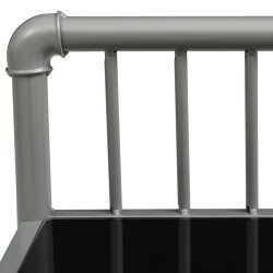 Table de chevet Gris et noir 45x34,5x62,5 cm Métal et verre 