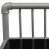 Table de chevet Gris et noir 45x34,5x62,5 cm Métal et verre 