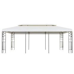 Belvédère à double toit blanc 6x3 m acier 