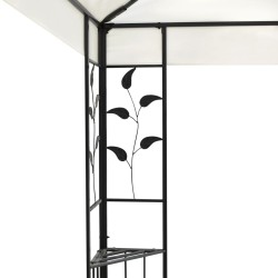 Belvédère à double toit blanc 6x3 m acier 