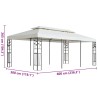 Belvédère à double toit blanc 6x3 m acier 