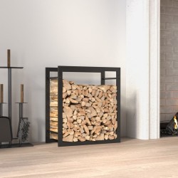 Portant de bois de chauffage Noir mat 50x28x56 cm Acier 
