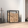Portant de bois de chauffage Noir mat 50x28x56 cm Acier 