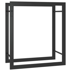 Portant de bois de chauffage Noir mat 50x28x56 cm Acier 