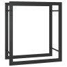 Portant de bois de chauffage Noir mat 50x28x56 cm Acier 