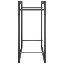 Portant de bois de chauffage Noir mat 50x28x56 cm Acier 