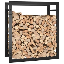 Portant de bois de chauffage Noir mat 50x28x56 cm Acier 
