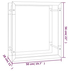 Portant de bois de chauffage Noir mat 50x28x56 cm Acier 