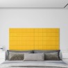 Panneaux muraux 12 pcs Jaune 90x15 cm Velours 1,62 m² 