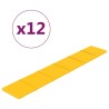 Panneaux muraux 12 pcs Jaune 90x15 cm Velours 1,62 m² 