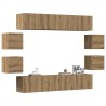 Ensemble de meuble TV mural 8 pcs chêne artisanal 