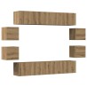 Ensemble de meuble TV mural 8 pcs chêne artisanal 