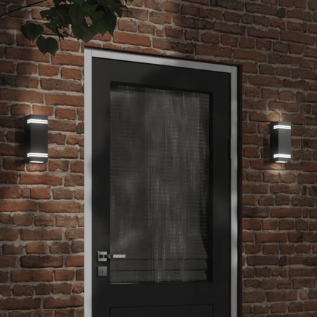 Applique murale d'extérieur noir acier inoxydable 