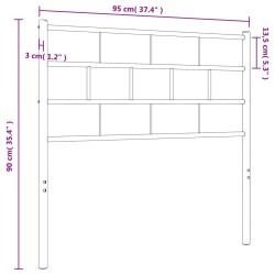 Tête de lit métal noir 90 cm 